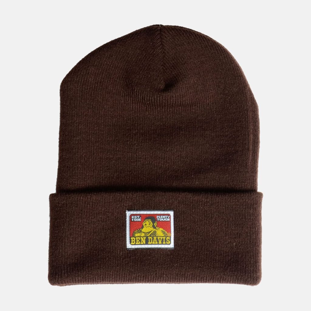 Cuffed Knit Beanie - Brown