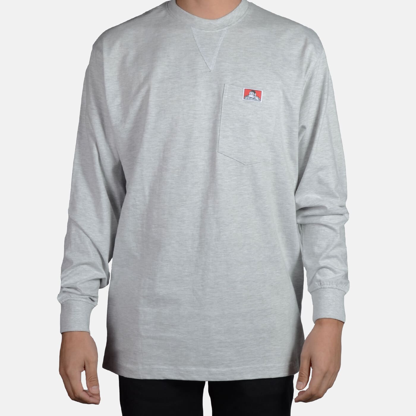 Heavy Duty Long Sleeve Pocket T-Shirt - Ash Grey